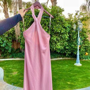 Halter Satin Charmeuse Dress